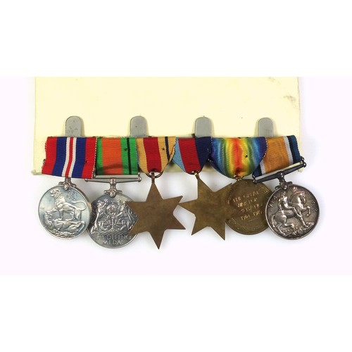 500 - Group of 6 medals awarded to Lieut. E. R. Green, comprising George V War and Victory medals, George ... 