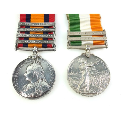 501 - Victoria Queen's South Africa medal with 4 clasps, 