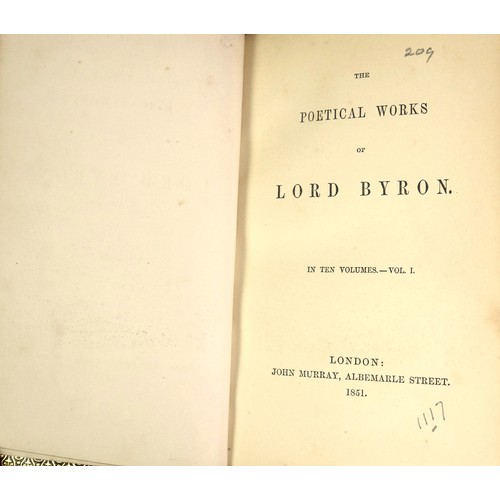 553 - Byron (Lord George). The Poetical Works Of, in 10 vols., pub. John Murray, Albemarle Street, London,... 