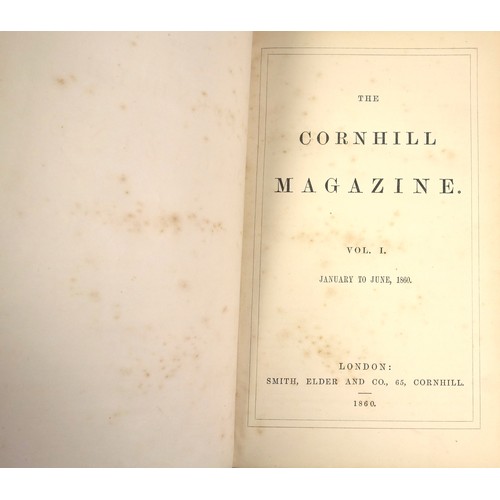 555 - [Bindings]. The Cornhill Magazine, 4 vols., pub. Smith, Elder and Co., London, 1860 and 1861, 8vo, h... 