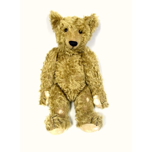 131 - Large Mohair Teddy Bear, with back hump, and growler (working but hesitant), some splits, H. 55 excl... 