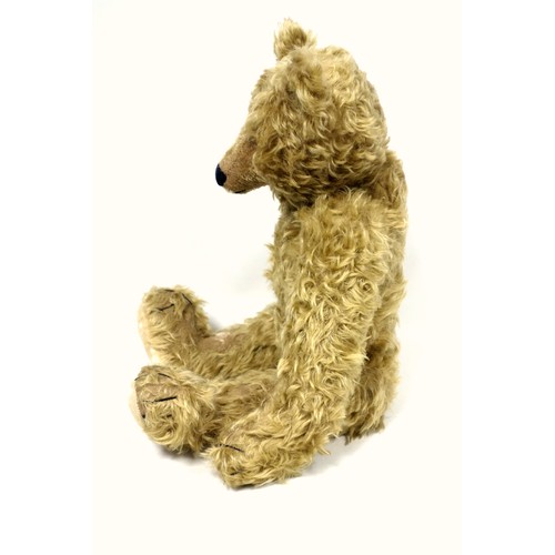 131 - Large Mohair Teddy Bear, with back hump, and growler (working but hesitant), some splits, H. 55 excl... 