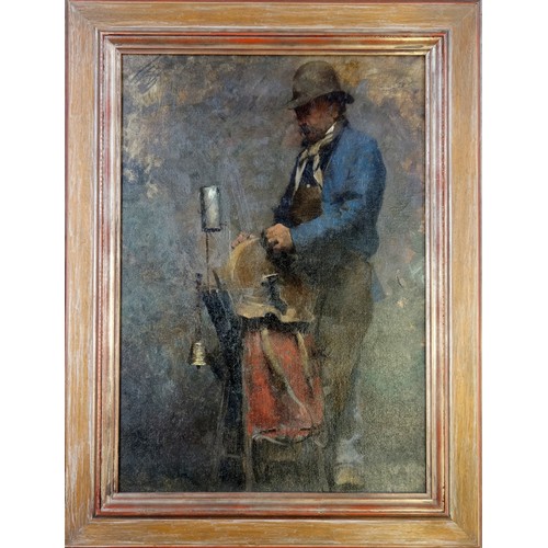 8 - Circle of Edward William Stott (British, 1859–1918), Study of a knife grinder, oil on canvas, 63.2 x... 