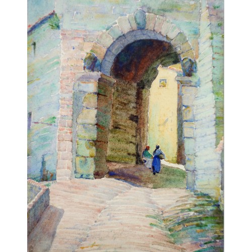 20 - U Ongania, Venetian canal scene, watercolour, signed lower right, 22 x 13cm (frame 35.5 x 25.5cm), a... 