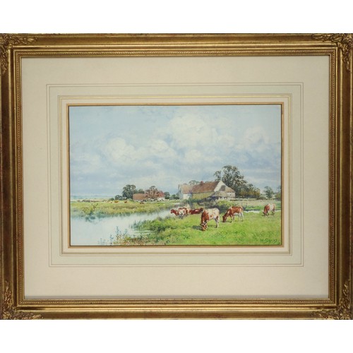 48 - Henry Sykes (British, 1855-1921), 'Flatford Mill', watercolour, signed lower right, 22 x 33cm (frame... 