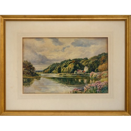 68 - Henry Hughes-Richardson (1882-1964), 'In the valley of the Thames', watercolour, signed lower right,... 