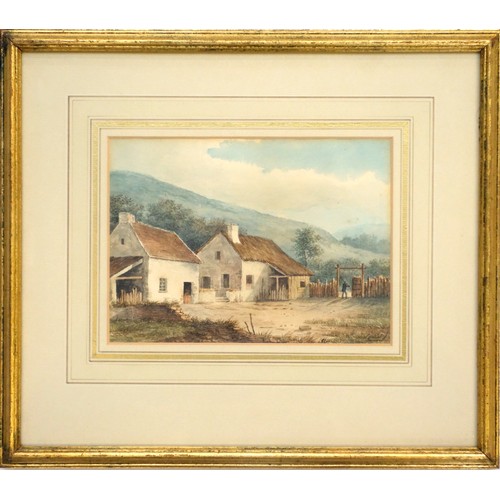 70 - An unframed watercolour of 'An Abbey Ruin' attributed to William Page (1974-1872), indistinctly sign... 