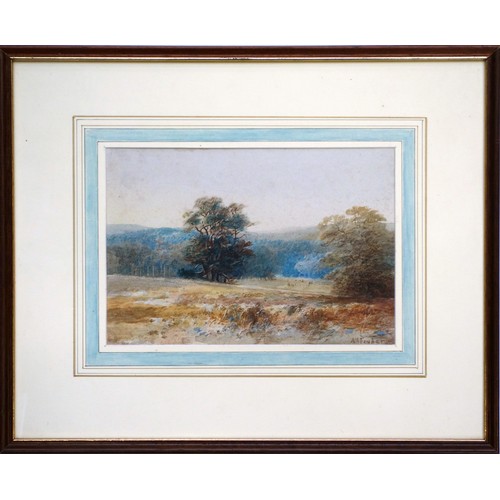 70 - An unframed watercolour of 'An Abbey Ruin' attributed to William Page (1974-1872), indistinctly sign... 