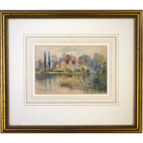 71 - Claude Hamilton Rowbotham (1864-1949), Church and buildings by a river, watercolour signed and dated... 