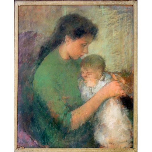 109 - Leszek Tadeusz Muszynski (1923-2012), Mother and Child, signed and dated 1951, 59 x 47.5cm