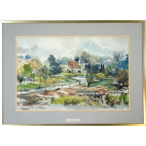 114 - Charles Bone (British, b.1926), 'Easton', watercolour, signed 'BONE' lower right, framed, 39 x 59cm ... 