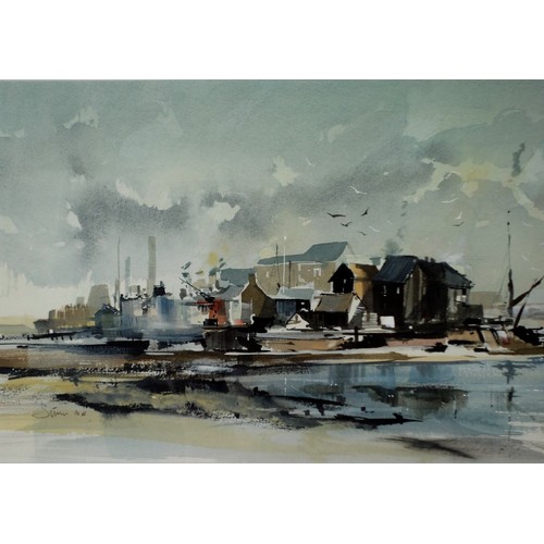 161 - Simon Cowper (British, contemporary), Headland, watercolour, signed lower left, framed, 22 x 67.5cm ... 