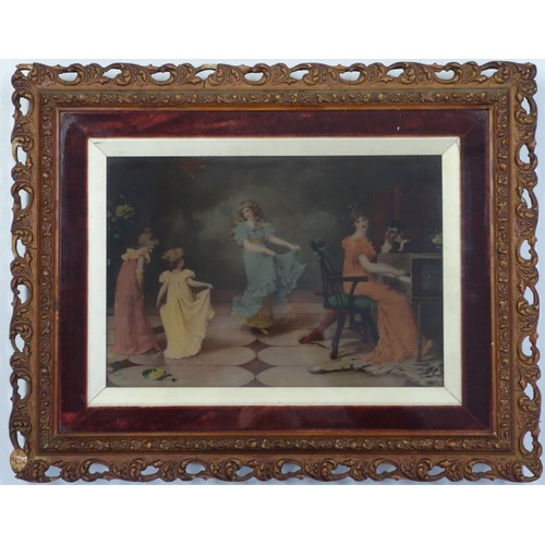 184 - After Henry Rylund, a convex glass crystoleum depicting a pre-Raphaelite style maiden, in frame (dam... 