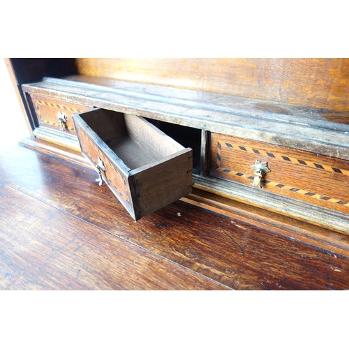 233 - George III oak dresser with inlaid 