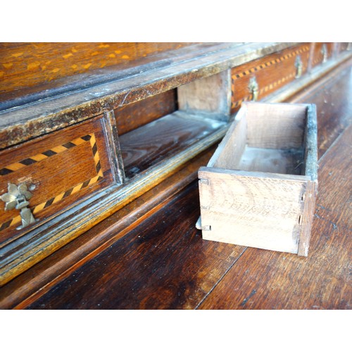 233 - George III oak dresser with inlaid 