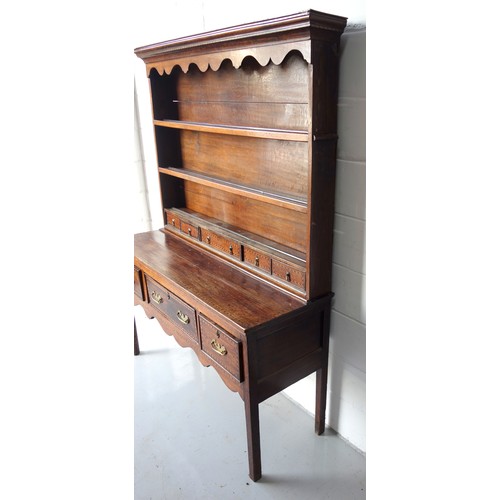 233 - George III oak dresser with inlaid 