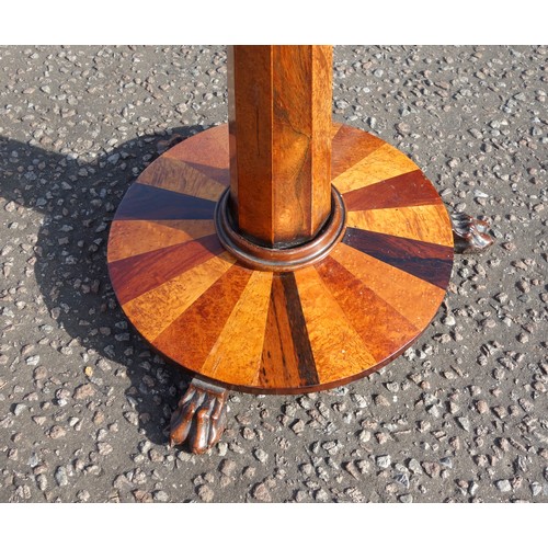 235 - William IV fine specimen wood games table with an octagonal top with rosewood and satinwood inlaid c... 