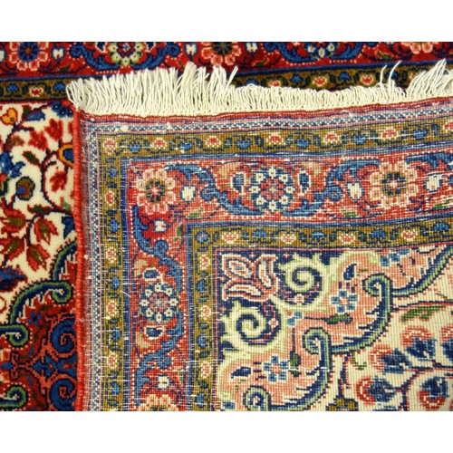 248 - Small Persian rug, the ivory field with a pendant medallion and spandrels, all-over floral pattern, ... 