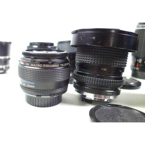 287 - 9 camera lenses including Minolta, Pentax, Vivtar, and Tokina. (9)