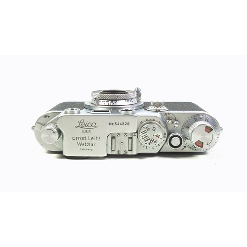 296 - Leica IIIf Black Dial 35mm Rangefinder Camera, chrome body, serial number 544826, 1951, with an Elma... 