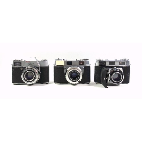 297 - 3 Kodak Retina 35mm cameras, III C, Reflex, and, III S; 3 lenses, and a stereo attachment. (7)