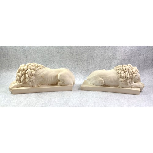 284 - After Antonio Canova (Italian, 1757-1822), Pair of composition models of recumbent lions, the origin... 