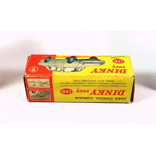 324 - Dinky Toys diecast Ford Consul Corsair, light blue with cream interior, 130; Johnston Road Sweeper, ... 