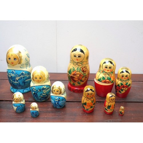 343 - Russian Matryoshka set of 10 dolls painted with Past Leaders of Russia including Yeltsin, Gorbachev,... 