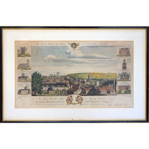 365 - After John Russell (1745-1806), coloured engraving by James Mason, of the North West Prospect of Gui... 