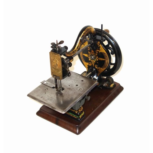 345 - Victorian Agenoria sewing machine, by The Franklin Sewing Machine Company, Birmingham, with ebonised... 