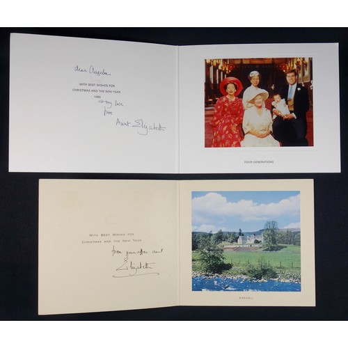 391 - H.M. Queen Elizabeth The Queen Mother, signed Christmas and New Year cards: dated 1979 with hand-wri... 