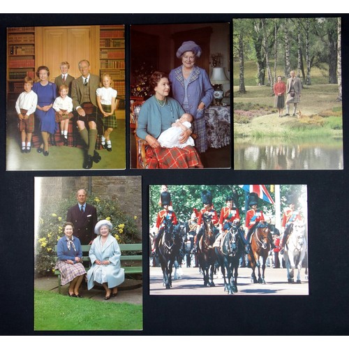 392 - H.M. Queen Elizabeth II and H.R.H. Prince Philip, Christmas cards dated 1984, 1985, 1986, 1987 and 1... 