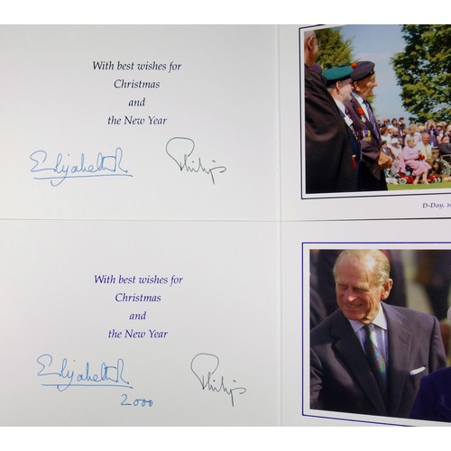 394 - H.M. Queen Elizabeth II and H.R.H. Prince Philip, Christmas cards dated 2000, 2001, and 2004, autope... 