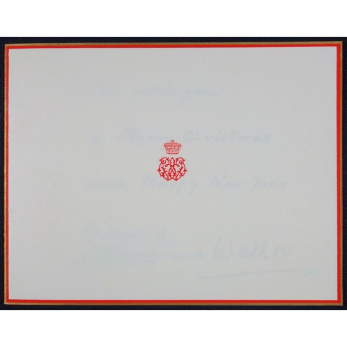 422 - Royal interest - Christmas card bearing royal cypher in red, the inside printed signatures 'Edward a... 