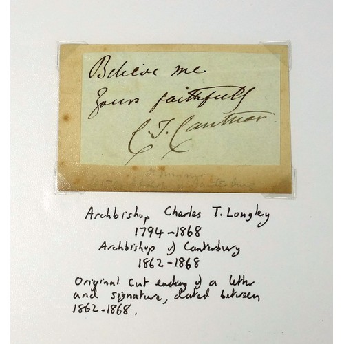 443 - Religion - A collection of autographs of 7 Archbishops of Canterbury and Bishop William Stubbs, each... 