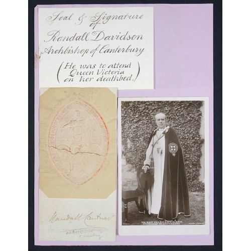 443 - Religion - A collection of autographs of 7 Archbishops of Canterbury and Bishop William Stubbs, each... 