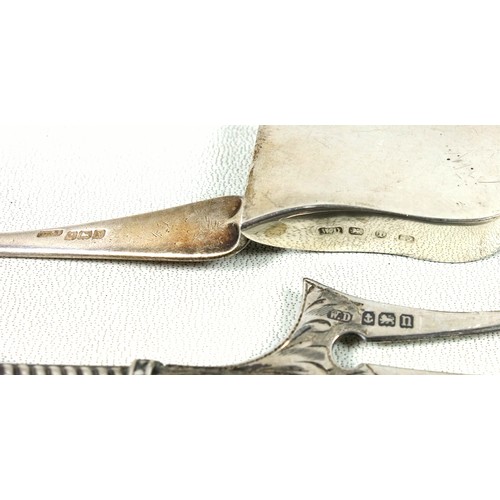 465 - QEII silver letter knife modelled as a George III meat skewer, with presentation inscription, by Fra... 