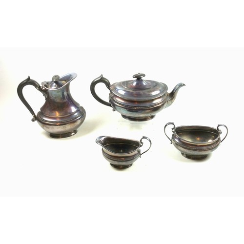 503 - George V silver 4 piece tea set comprising teapot, hot water jug, sugar bowl, and milk jug, each of ... 