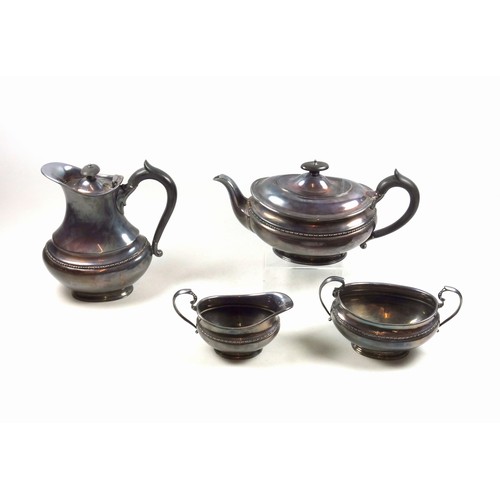 503 - George V silver 4 piece tea set comprising teapot, hot water jug, sugar bowl, and milk jug, each of ... 