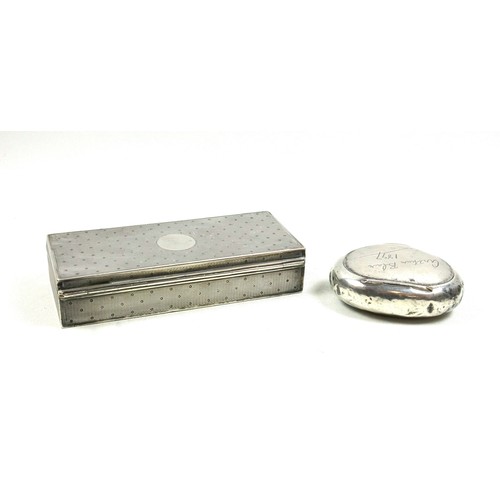 507 - Edwardian silver cigar and cigarette box, with all-over engine turned and polka dot decoration, the ... 