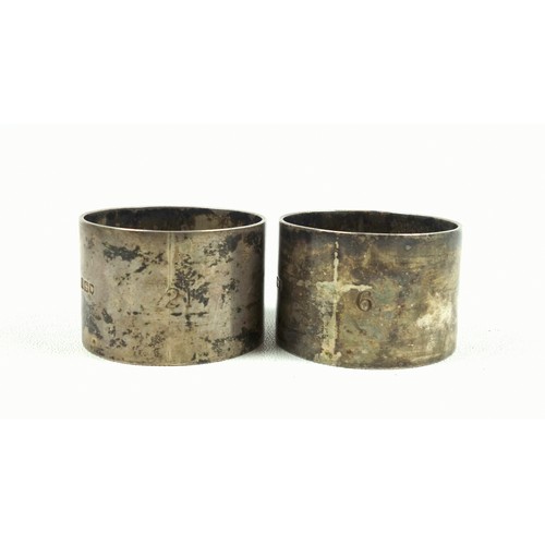 509 - Pair of heavy Edwardian Regimental silver napkin rings, each engraved with the insignia of the Third... 