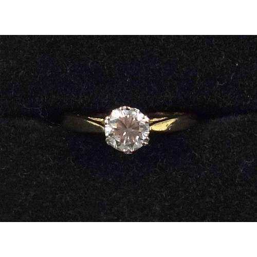 534 - 18ct gold ring set diamond, 0.5ct approx., by Z & J, Birmingham, 1989, 2.8grs