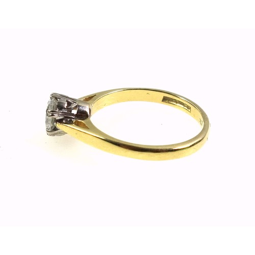 534 - 18ct gold ring set diamond, 0.5ct approx., by Z & J, Birmingham, 1989, 2.8grs