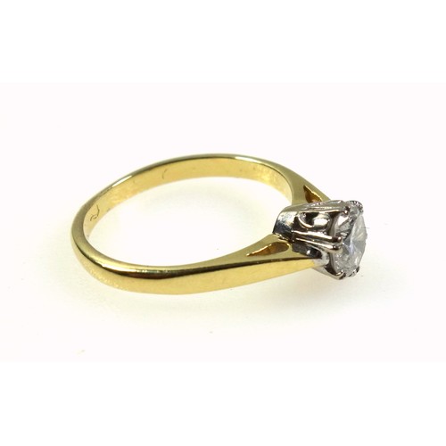 534 - 18ct gold ring set diamond, 0.5ct approx., by Z & J, Birmingham, 1989, 2.8grs