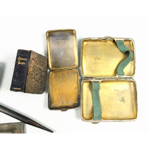 547 - Silver bookmatch case, by D. Bros, Birmingham 1922, silver threepenny piece bracelet, Indian 2 Annas... 