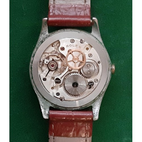 676 - Rolex- a gentleman's retirement presentation vintage chrome plated Rolex wristwatch, comprising a si... 