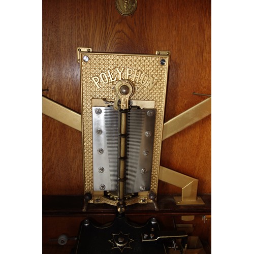 678 - Late 19th Century German coin operated Polyphon, the movement with 2 combs, marked 