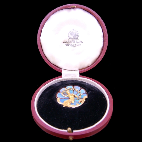 24 - GEORGES FOUQUET, AN OPAL, DIAMOND AND ENAMEL BROOCH, EARLY 20TH CENTURY in 18ct yellow gold, the cir... 