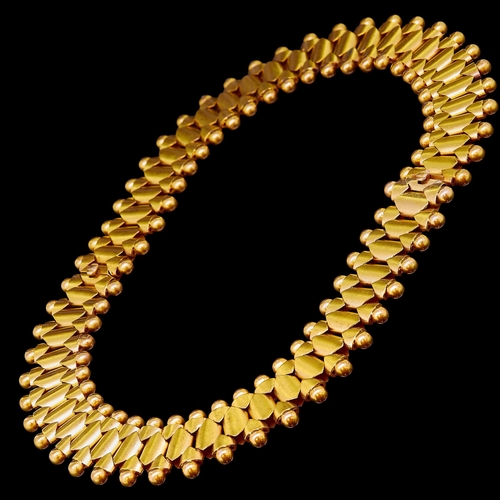 57 - PAIR OF 19TH CENTURY FANCY LINK BRACELETS, the bracelets can link together as a necklace. L. 18.2 cm... 