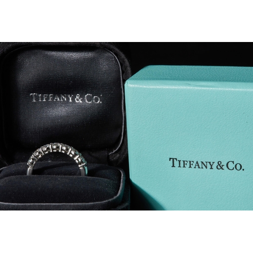 26 - TIFFANY & CO, DIAMOND 7-STONE RING, in platinum. Set with diamonds totalling approx. 1.12 ct. Signed... 